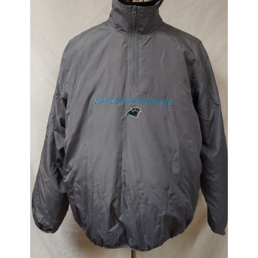 NFL Carolina Panthers SI Sports Illustrated XL Grey 1/4 Zip Football Windbreaker